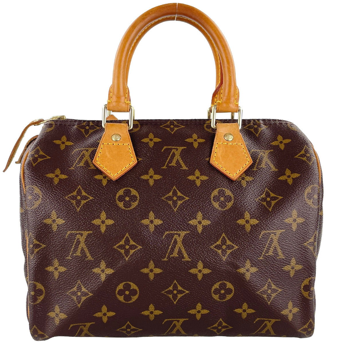Louis Vuitton Monogram Speedy 25 Coated Canvas Fabric Brown Handbag 4938