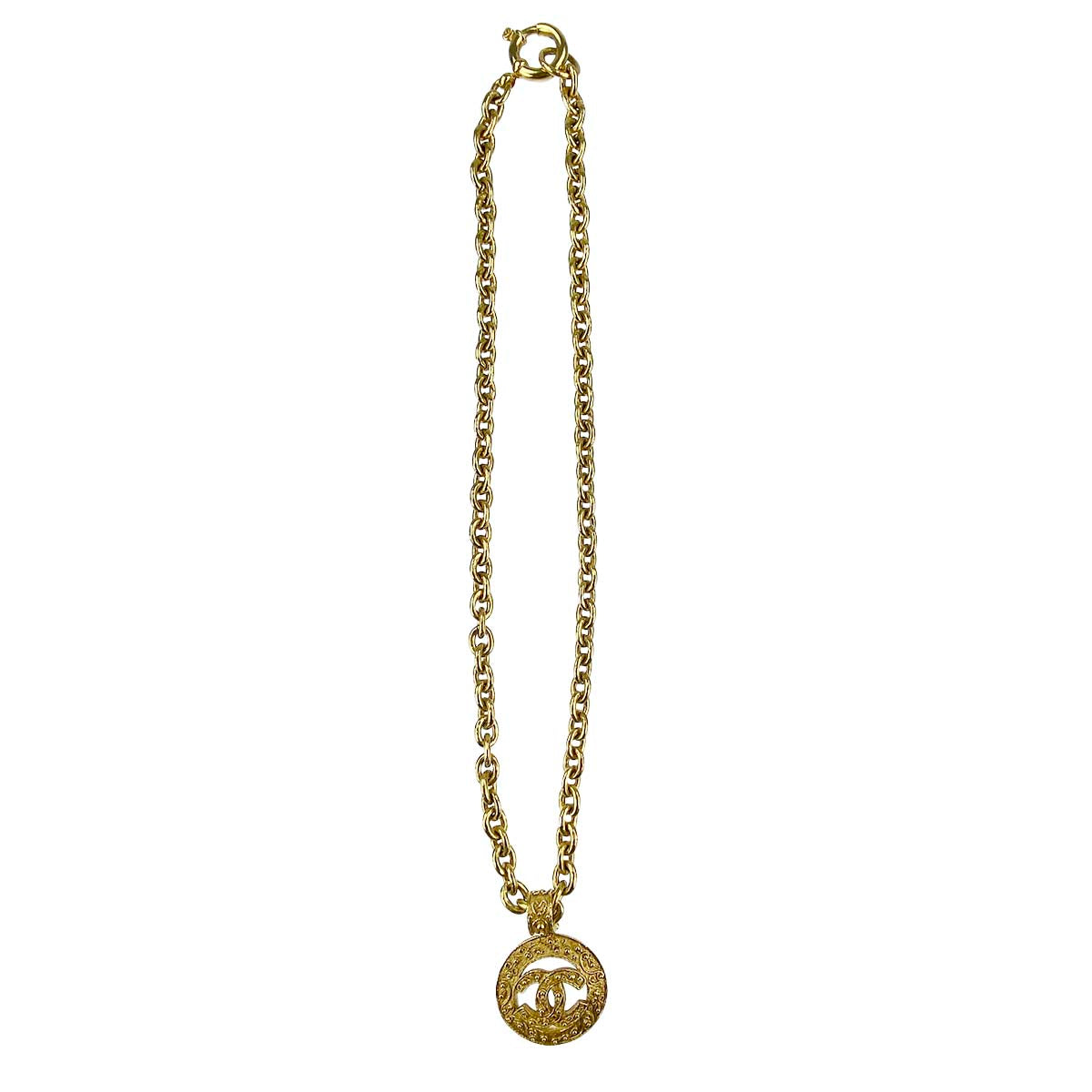 CHANEL CC Logos Gold-tone Gold Necklace 64