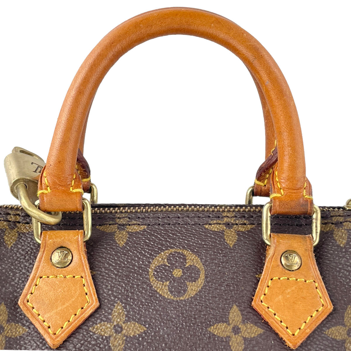 Louis Vuitton Monogram Mini speedy 2way Coated Canvas Fabric Brown Handbag 4884