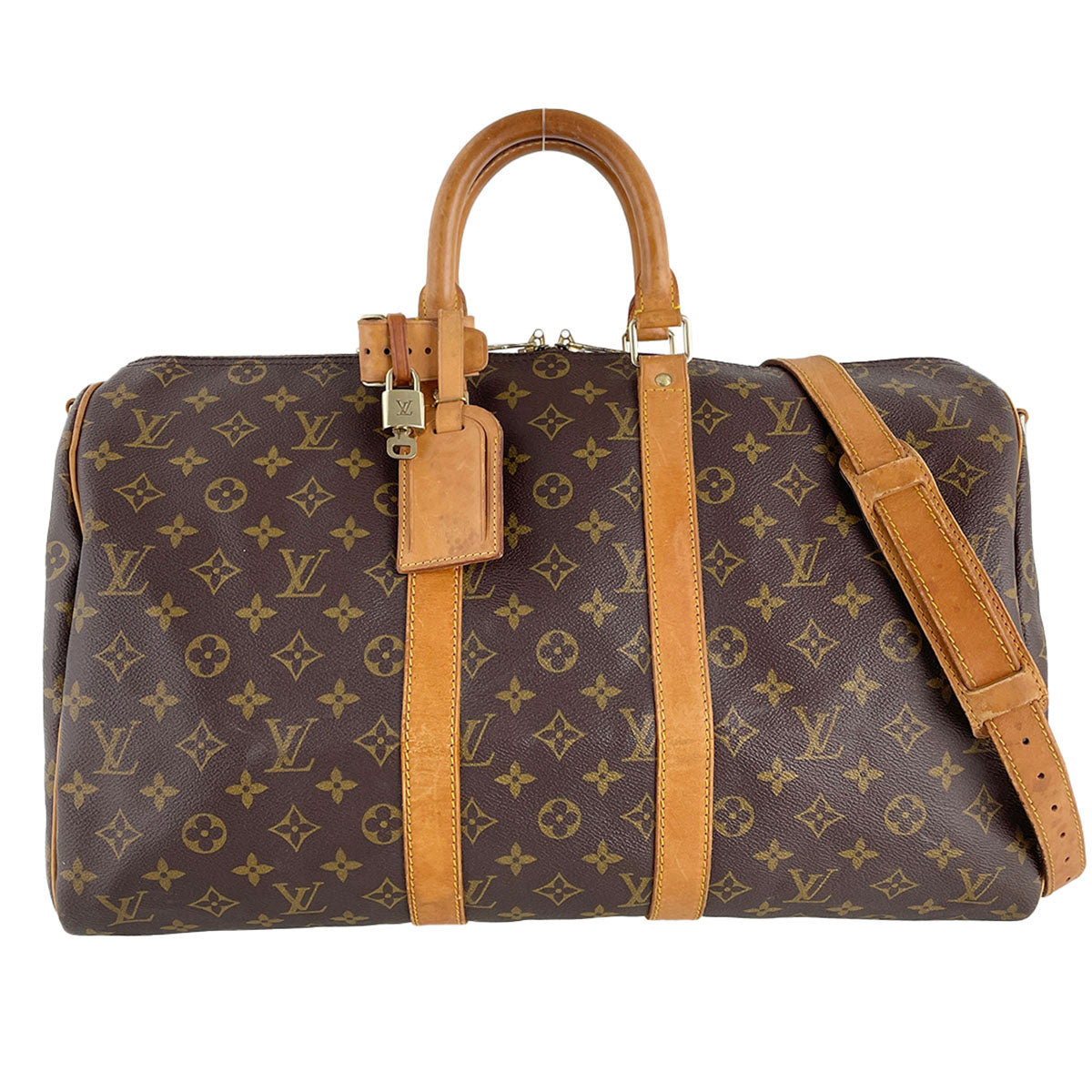 Louis Vuitton Monogram Keepall Bandouliere 45 Coated Canvas Boston Bag 4872