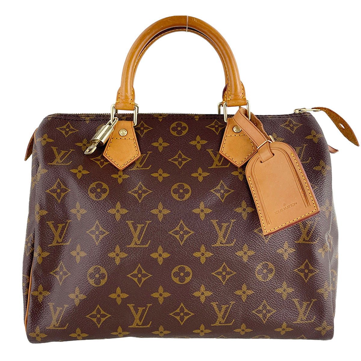 Louis Vuitton Monogram Speedy 30 Coated Canvas Fabric Brown Handbag 4865