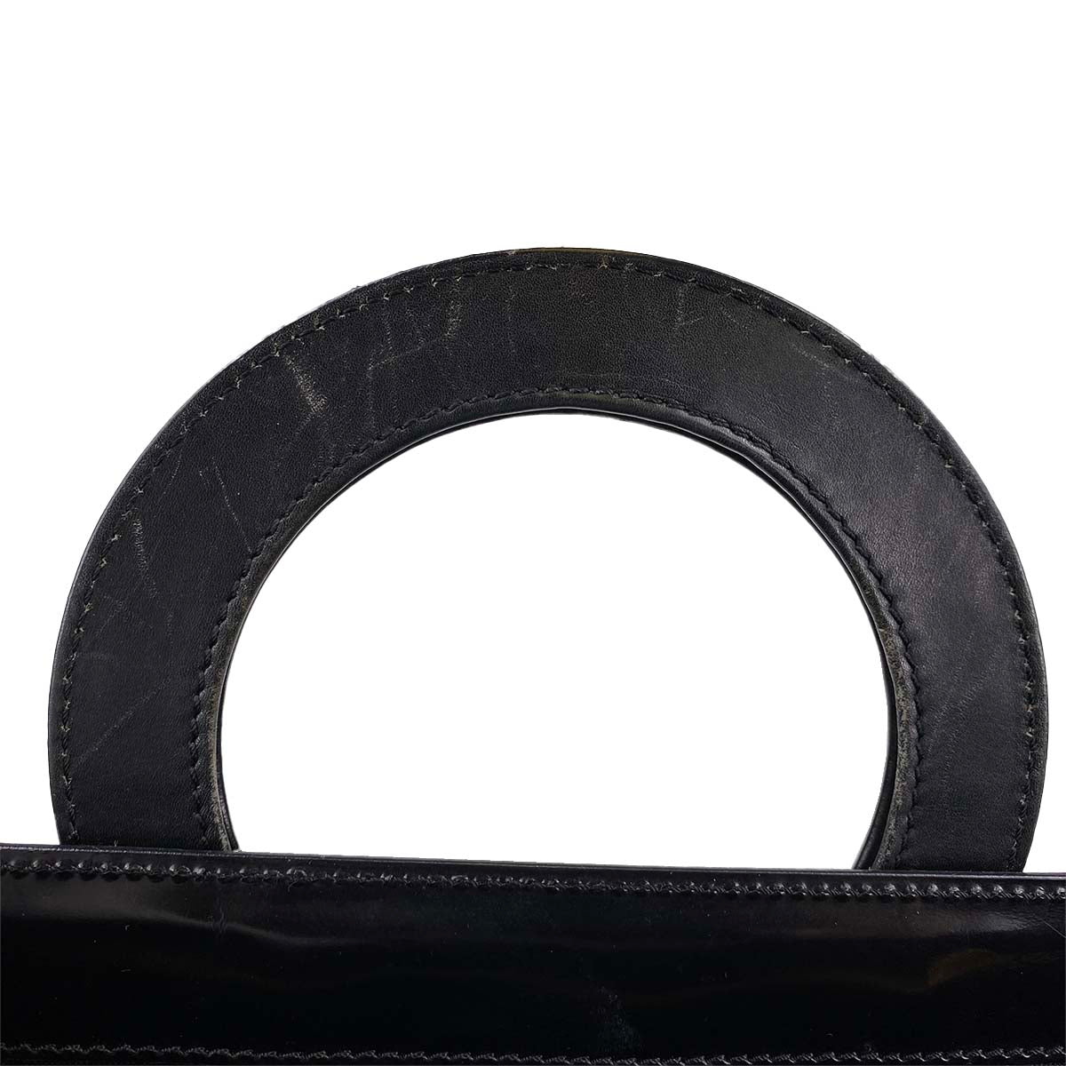 CELINE Macadam Circle PVC Fabric Brown Black Handbag 24