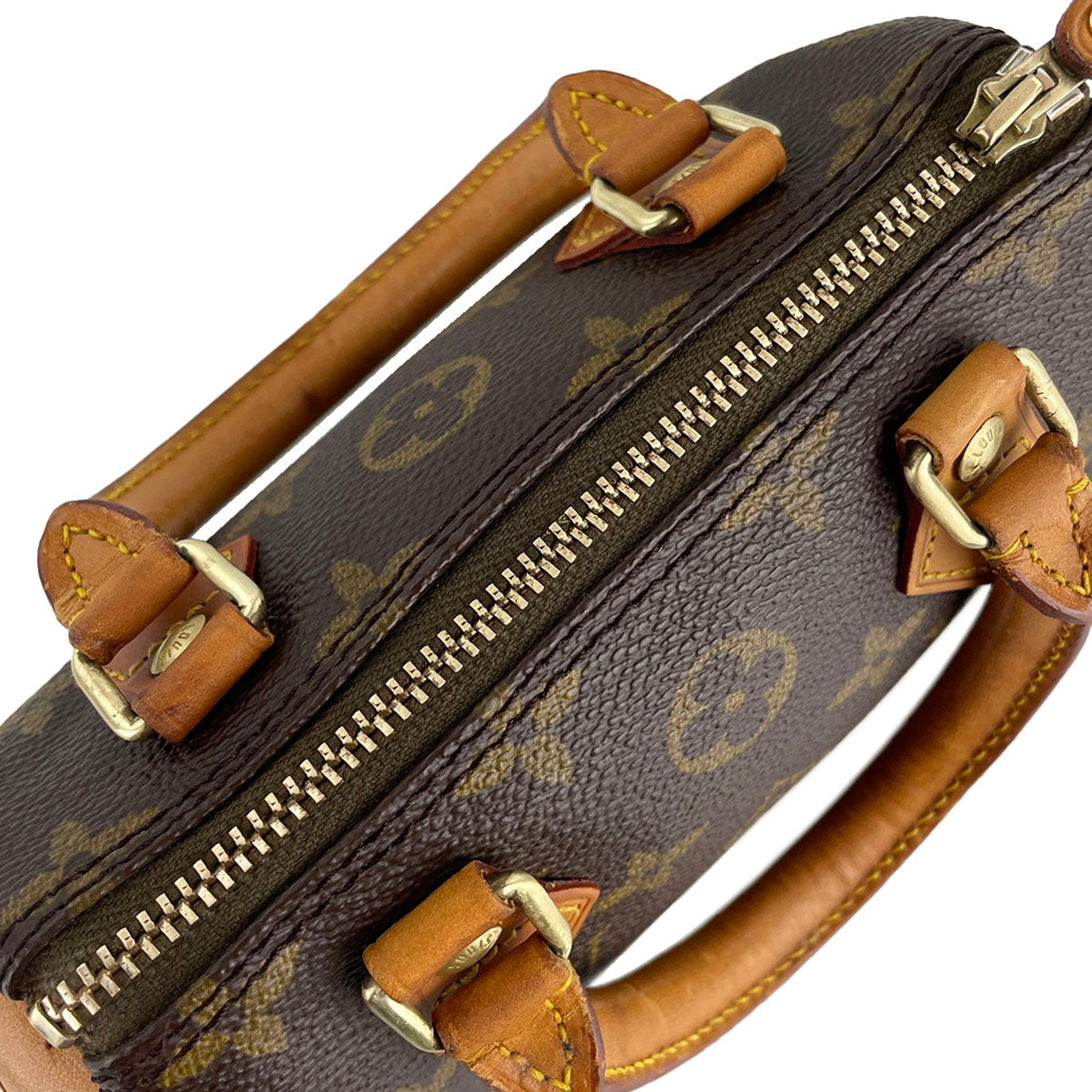 Louis Vuitton Monogram Mini speedy Coated Canvas Fabric Brown 2way Handbag 4916