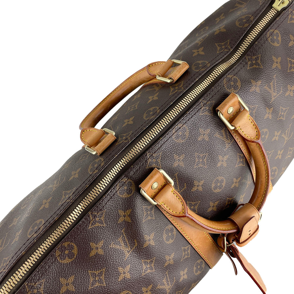 Louis Vuitton Monogram Keepall 45 Coated Canvas Fabric Brown Boston Bag 4879