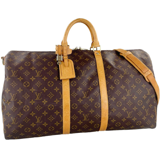 Louis Vuitton Monogram Keepall Bandouliere 55 Coated Canvas Boston Bag 4890