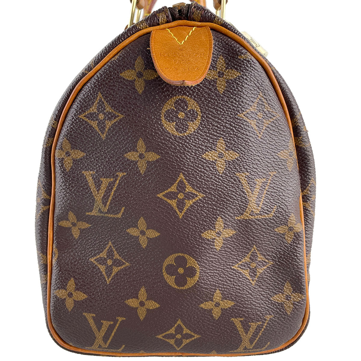 Louis Vuitton Monogram Speedy 25 Coated Canvas Fabric Brown Handbag 4925