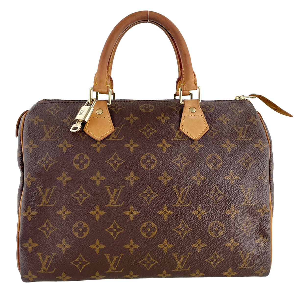 Louis Vuitton Monogram Speedy 30 Coated Canvas Fabric Brown Handbag 4885