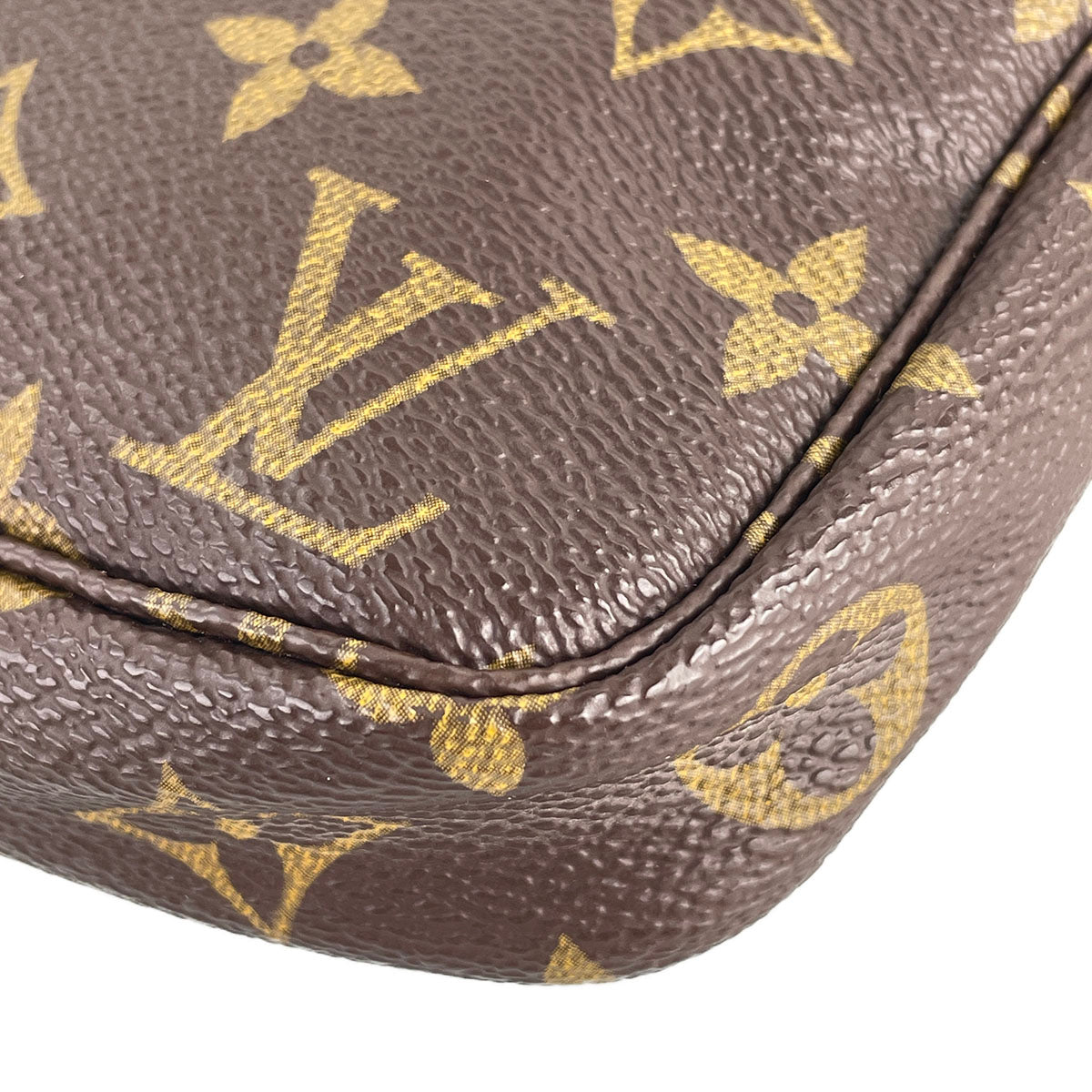 Louis Vuitton Monogram Pochette Accessoires Coated Canvas Brown Handbag 4922