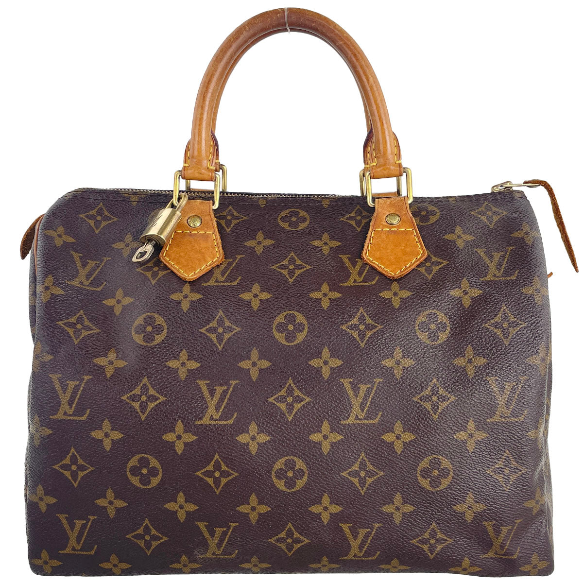 Louis Vuitton Monogram Speedy 30 Coated Canvas Fabric Brown Handbag 4909