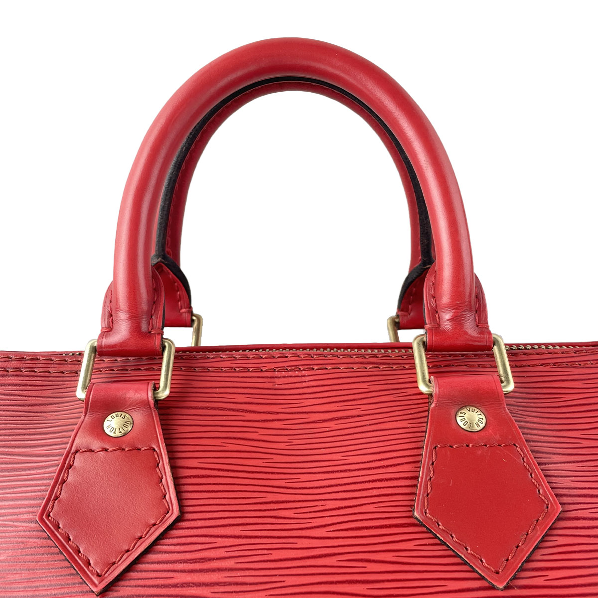 Louis Vuitton Epi Speedy 25 Leather Suede Red Handbag 4919
