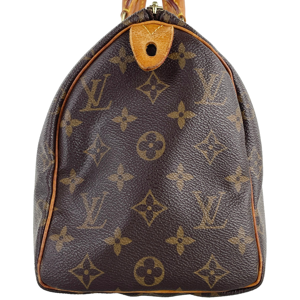 Louis Vuitton Monogram Speedy 25 Coated Canvas Fabric Brown Handbag 4899