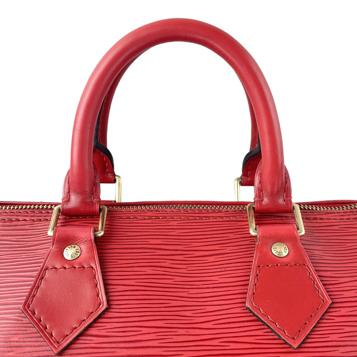 Louis Vuitton Epi Speedy 25 Leather Suede Red Handbag 4919