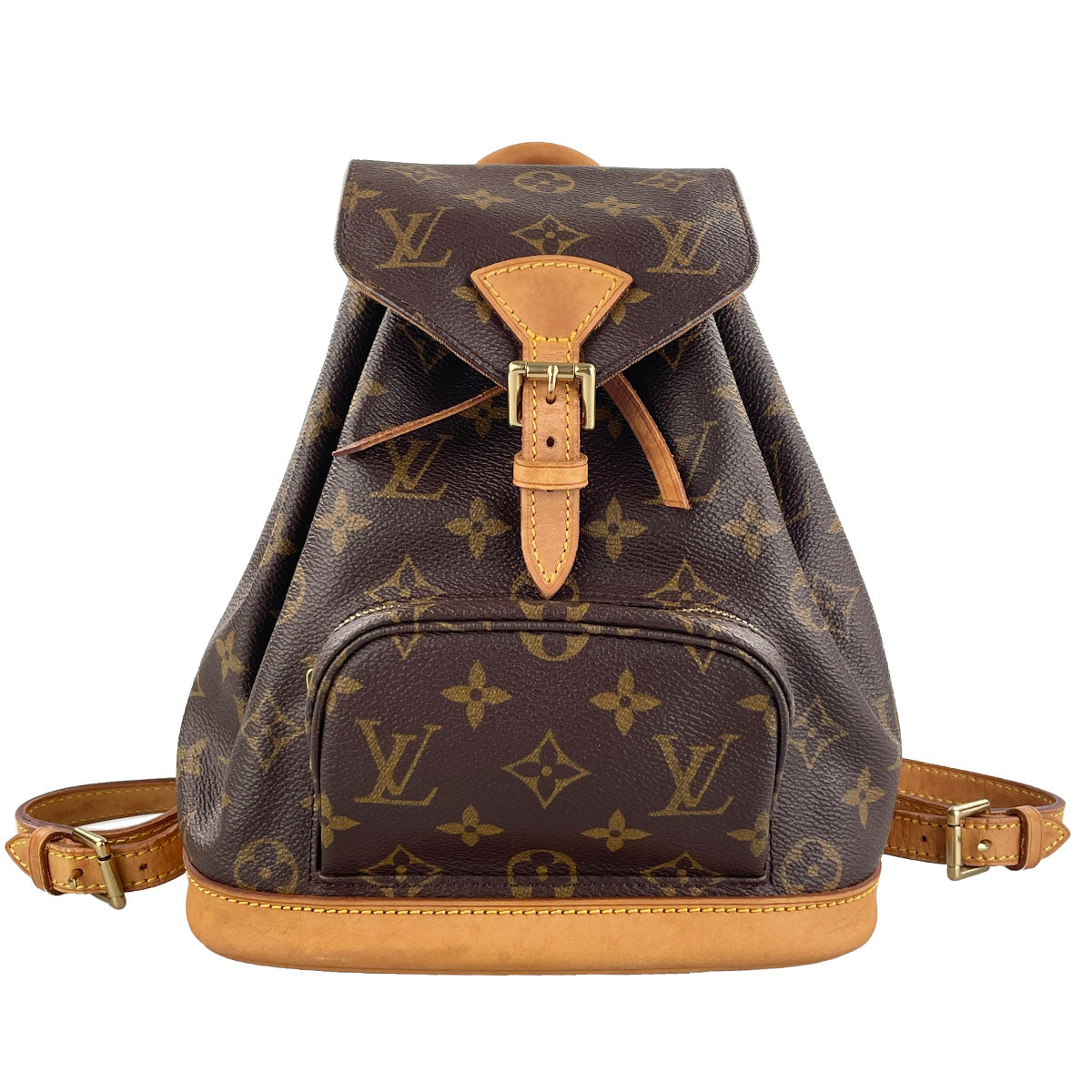 Louis Vuitton Monogram Montsouris PM Coated Canvas Brown Backpack Bag 4873