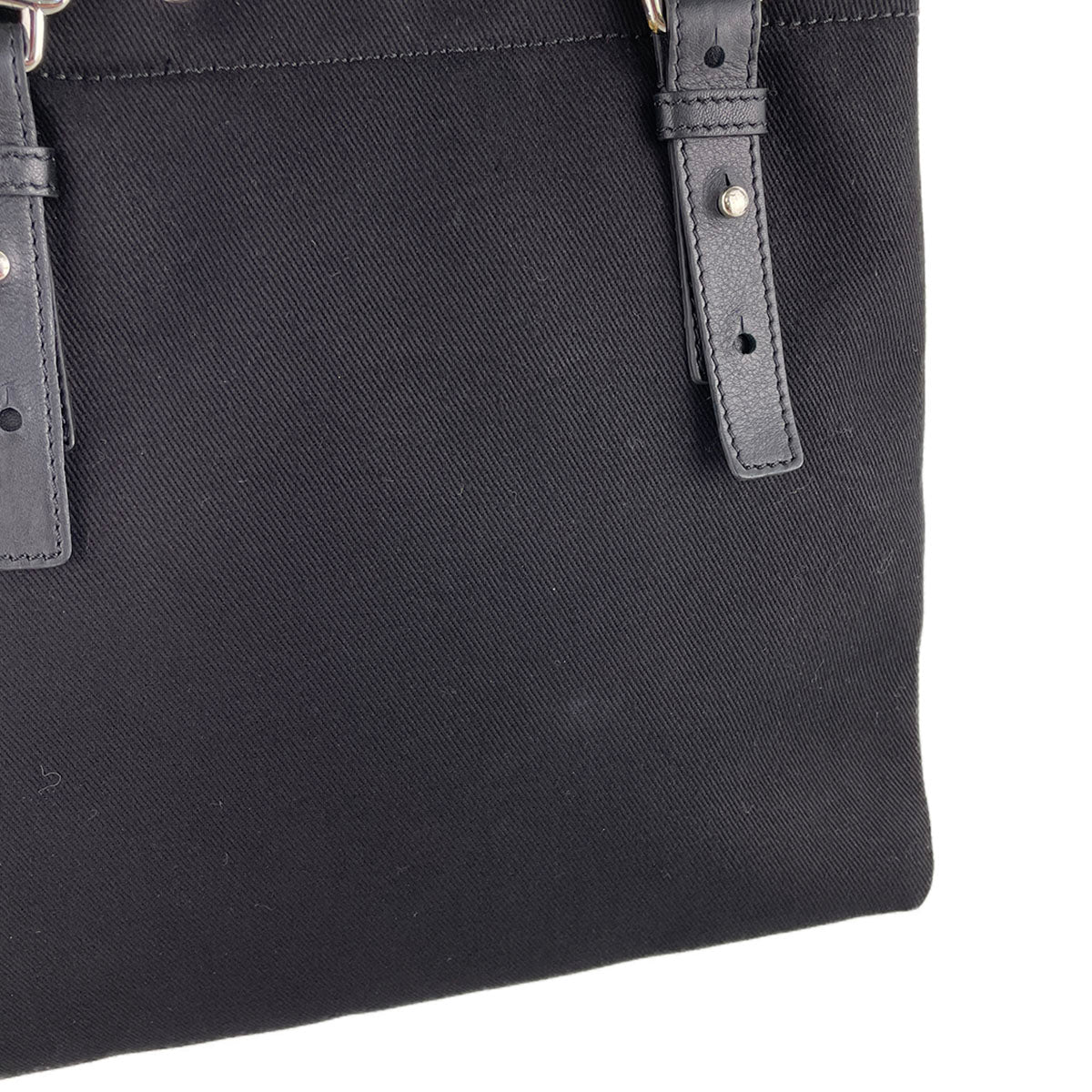 Saint Laurent Rive Gauche Kahala Canvas Fabric Black Handbag 4886