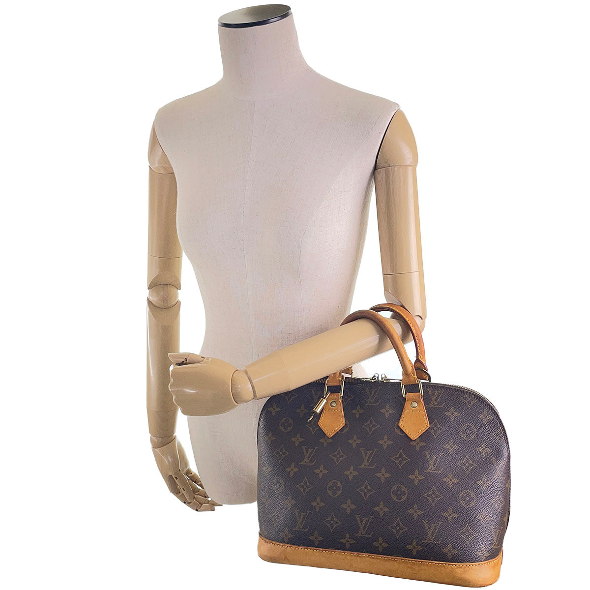 Louis Vuitton Monogram Alma Coated Canvas Fabric Brown Handbag 4915