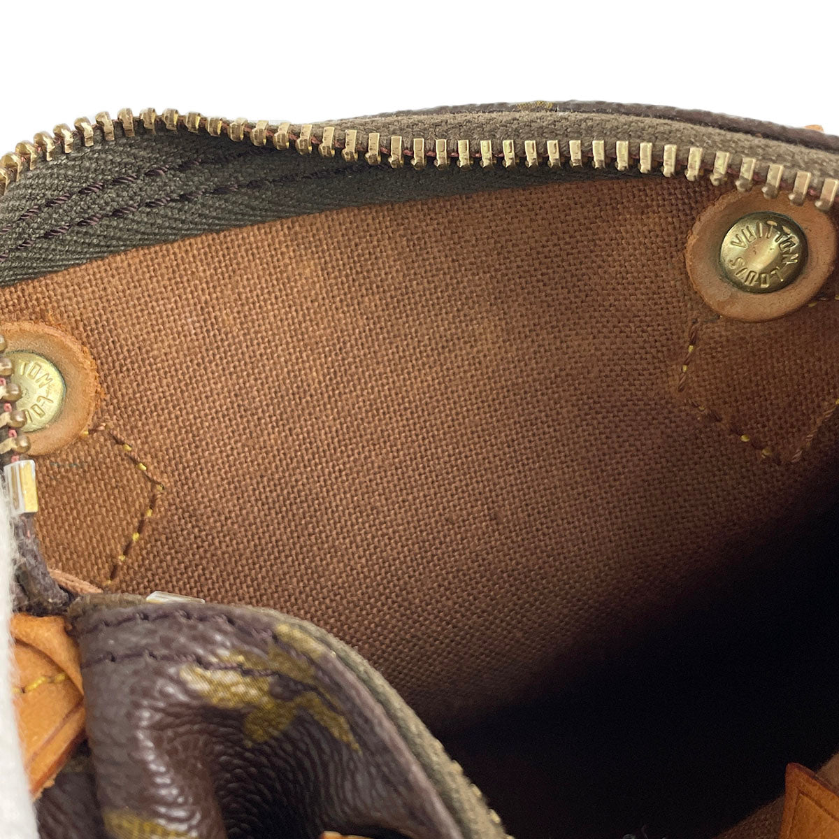 Louis Vuitton Monogram Mini speedy Coated Canvas Fabric Brown 2way Handbag 4916