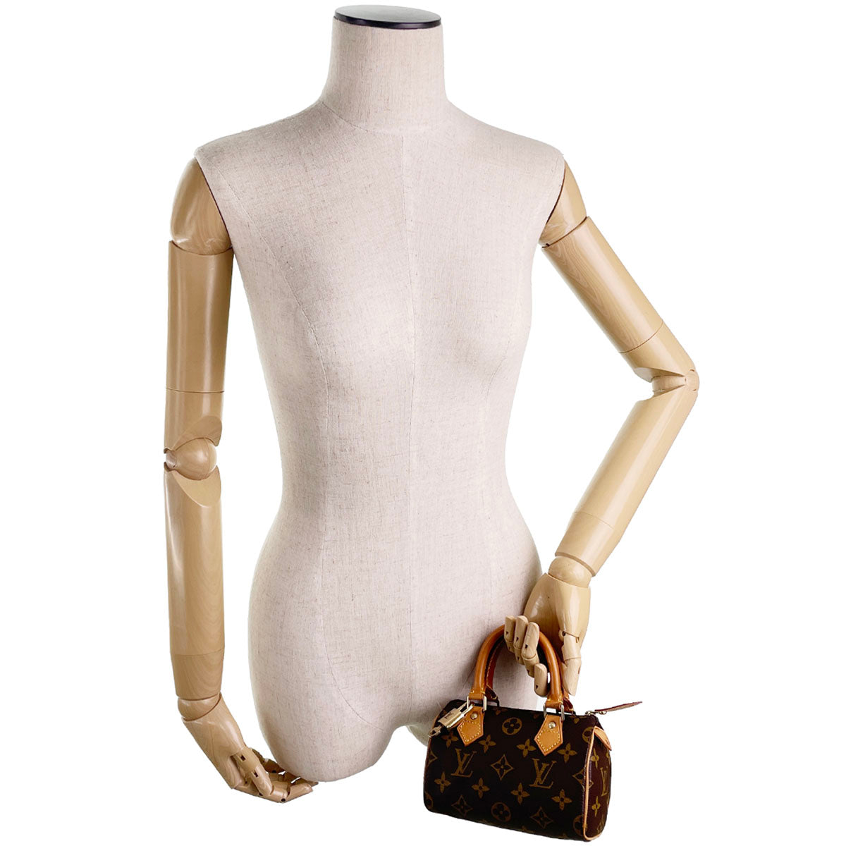 Louis Vuitton Monogram Mini speedy Coated Canvas Fabric Brown Handbag 4930