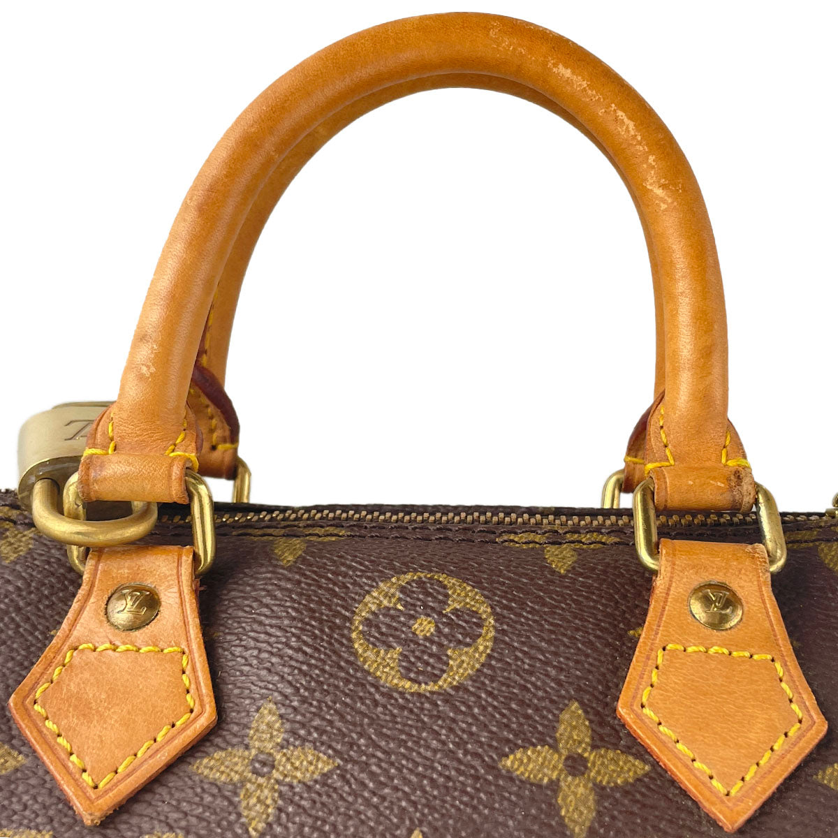 Louis Vuitton Monogram Mini speedy 2way Coated Canvas Fabric Brown Handbag 4860