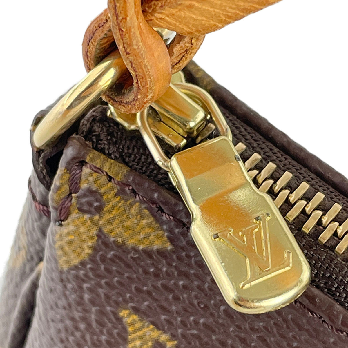 Louis Vuitton Monogram Pochette Accessoires Coated Canvas Brown Handbag 4844