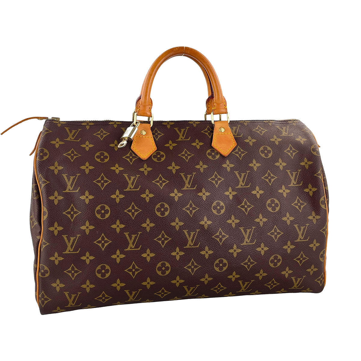 Louis Vuitton Monogram Speedy 40 Coated Canvas Fabric Brown Handbag 4850