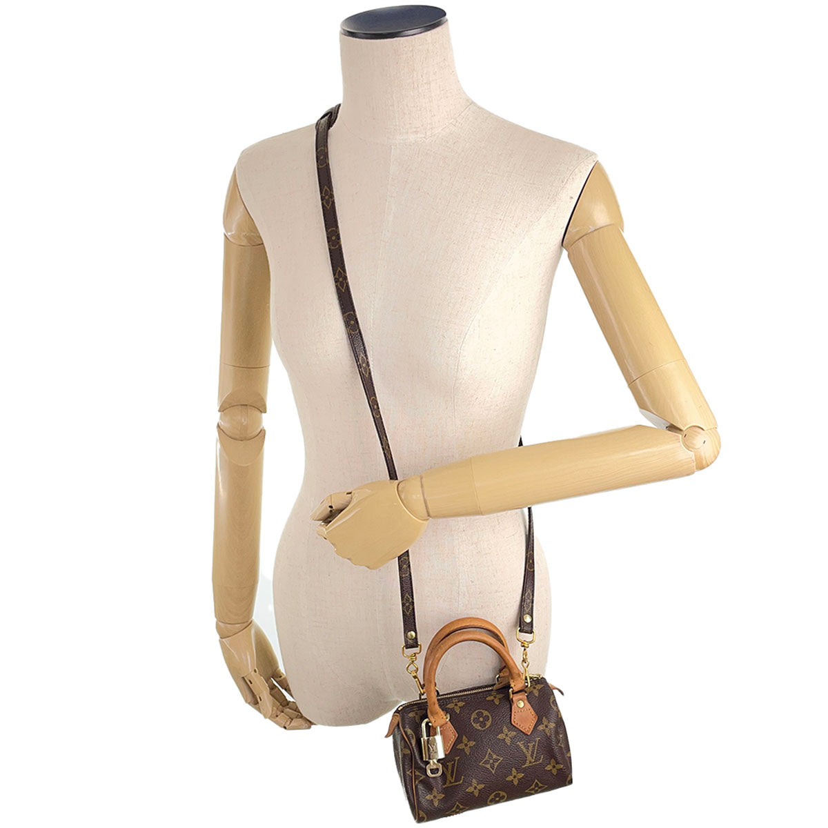 Louis Vuitton Monogram Mini speedy Coated Canvas Fabric Brown 2way Handbag 4934