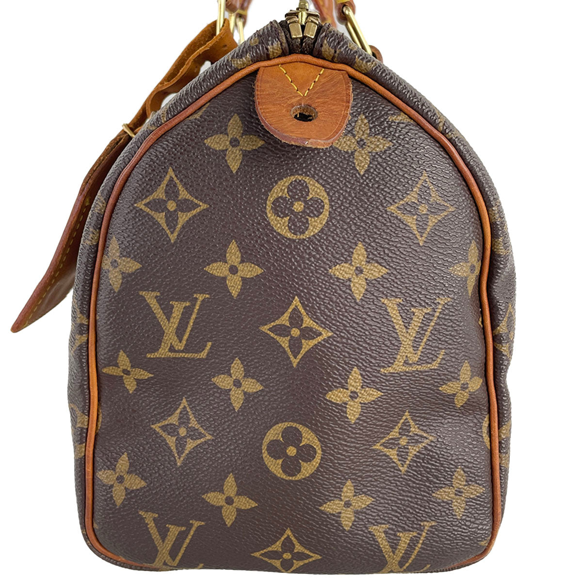 Louis Vuitton Monogram Speedy 25 Coated Canvas Fabric Brown Handbag 4897