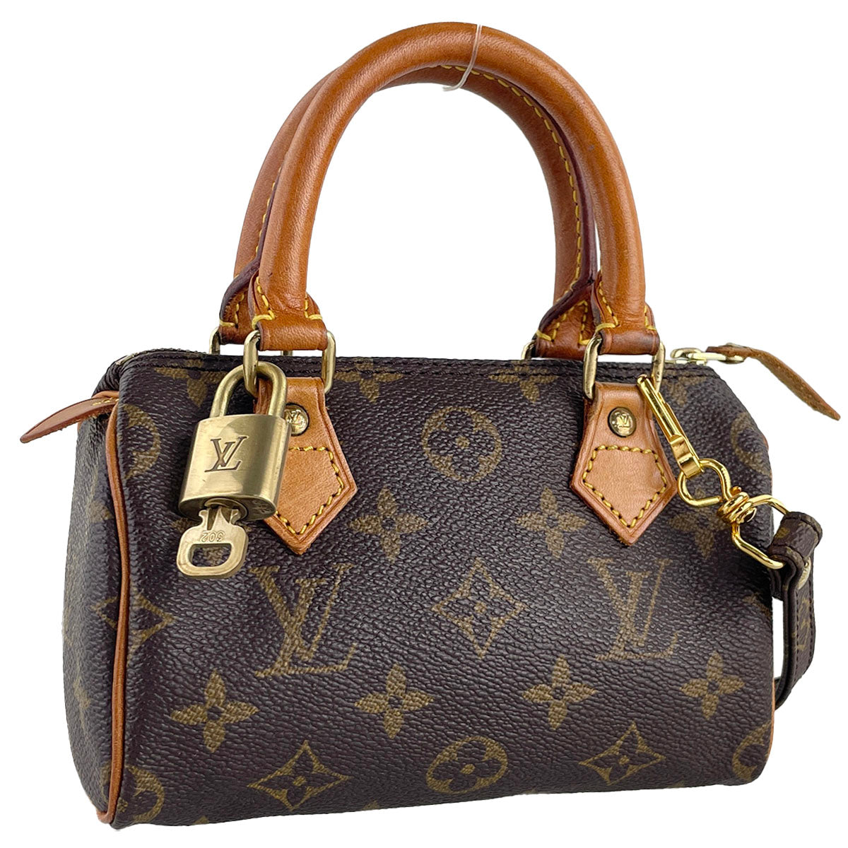 Louis Vuitton Monogram Mini speedy 2way Coated Canvas Fabric Brown Handbag 4884