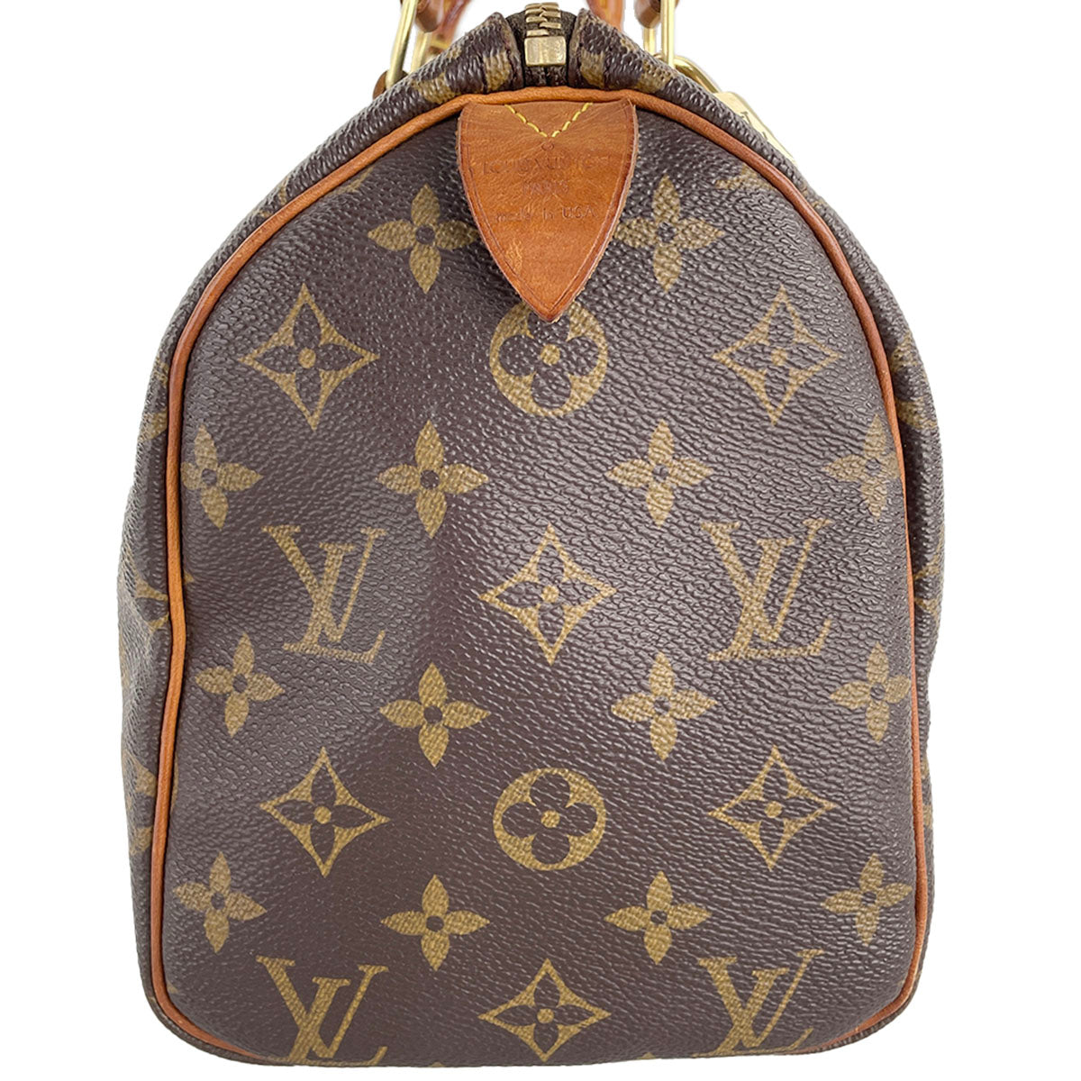 Louis Vuitton Monogram Speedy 25 Coated Canvas Fabric Brown Handbag 4897