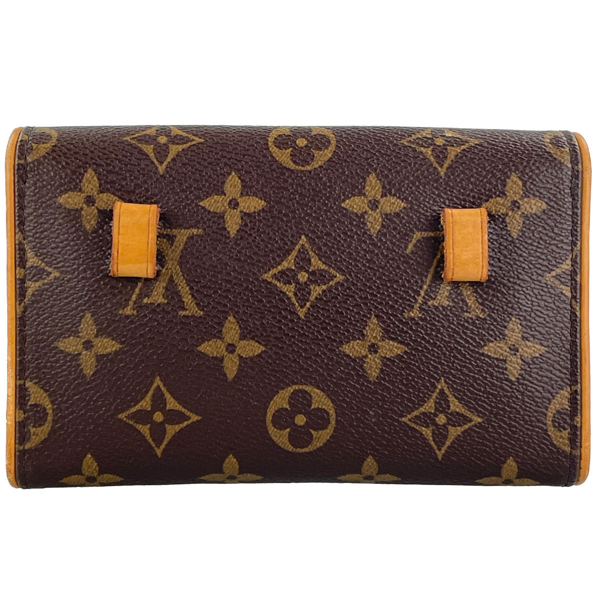 Louis Vuitton Monogram Pochette Florentine Coated Canvas Suede Brown Pouch 4875