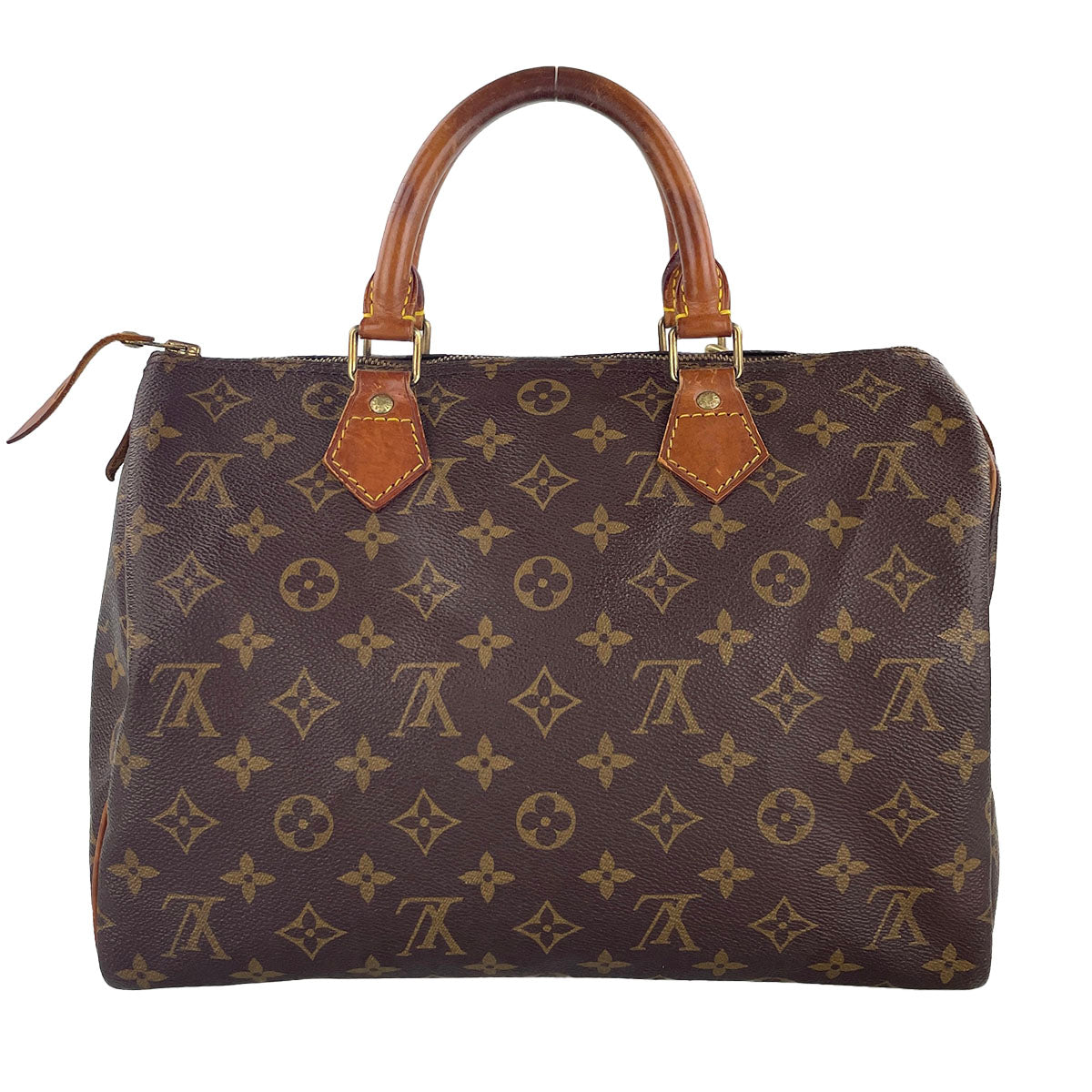 Louis Vuitton Monogram Speedy 30 Coated Canvas Fabric Brown Handbag 4914