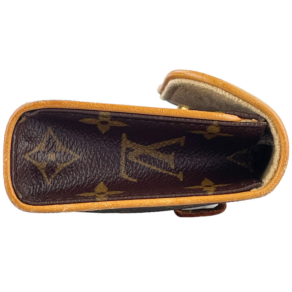 Louis Vuitton Monogram Pochette Florentine Coated Canvas Suede Brown Pouch 4875
