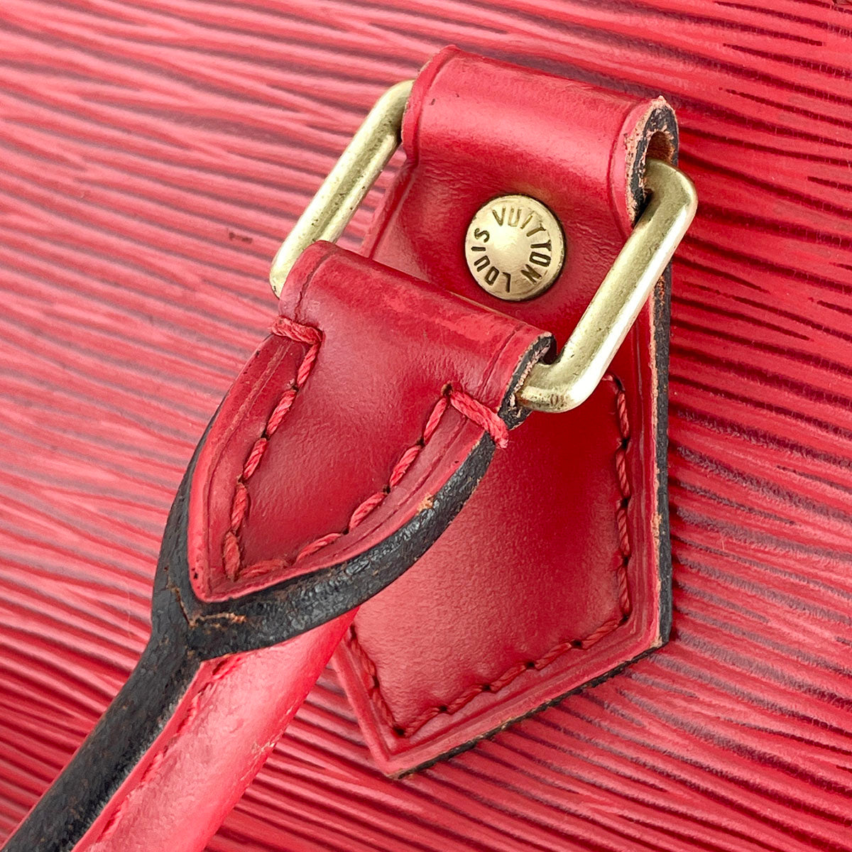 Louis Vuitton Epi Speedy 25 Leather Suede Red Handbag 4919