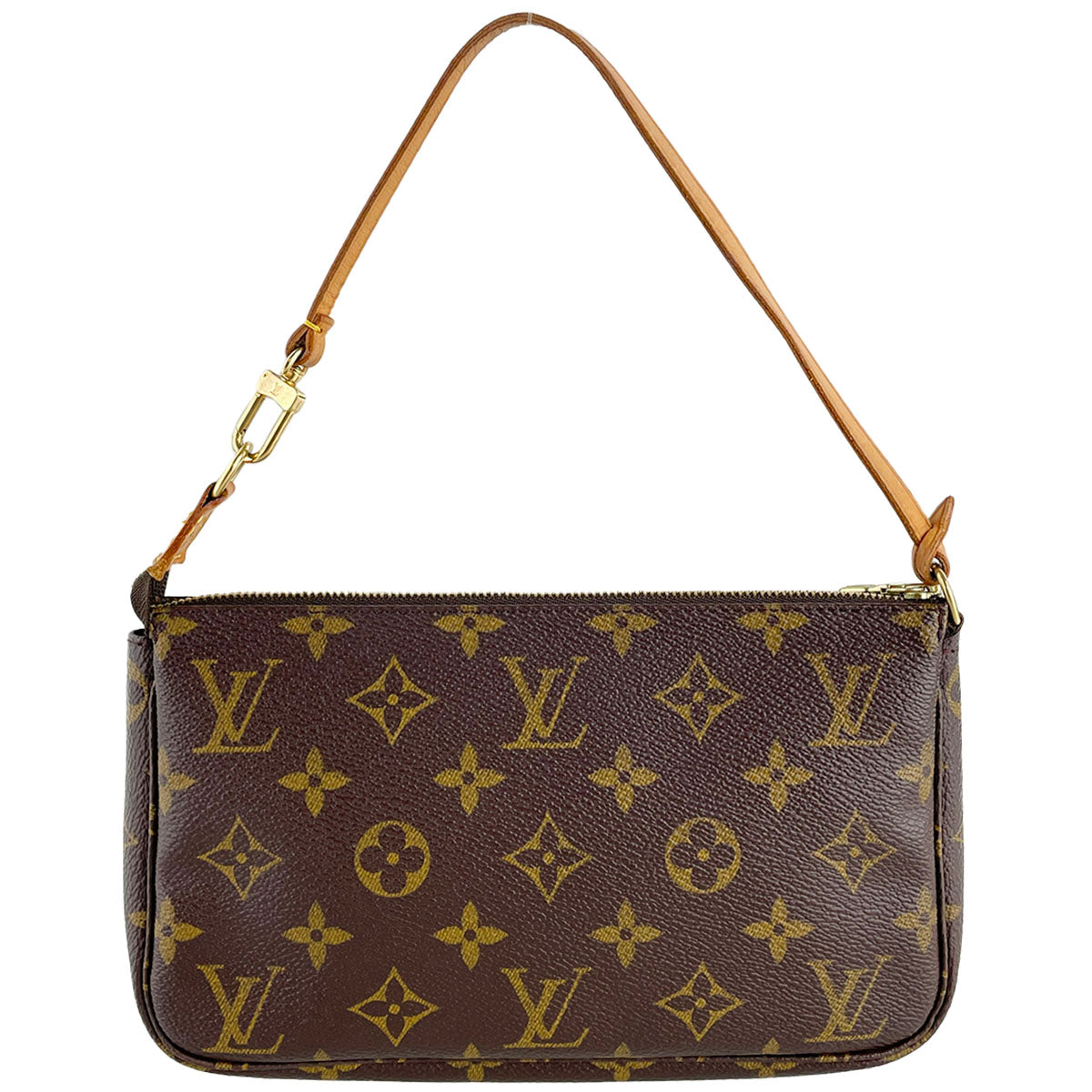 Louis Vuitton Monogram Pochette Accessoires Coated Canvas Brown Handbag 4844