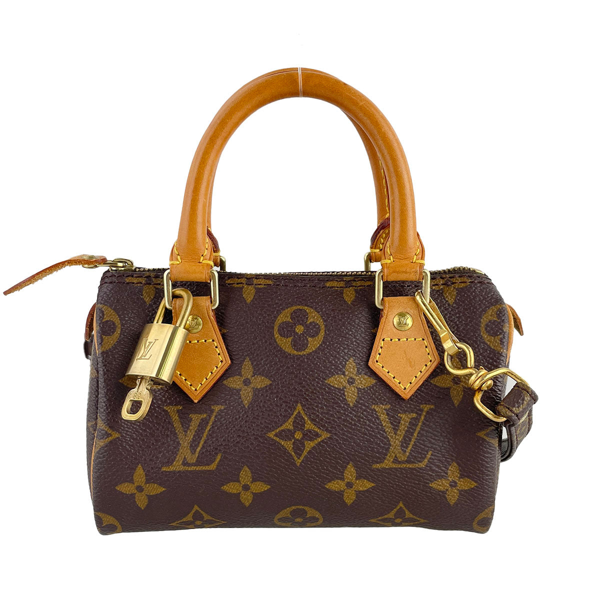 Louis Vuitton Monogram Mini speedy 2way Coated Canvas Fabric Brown Handbag 4853