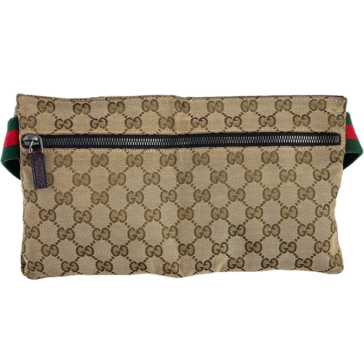 GUCCI GG Canvas Sherry Line Canvas Fabric Beige Brown Waist bag 4923