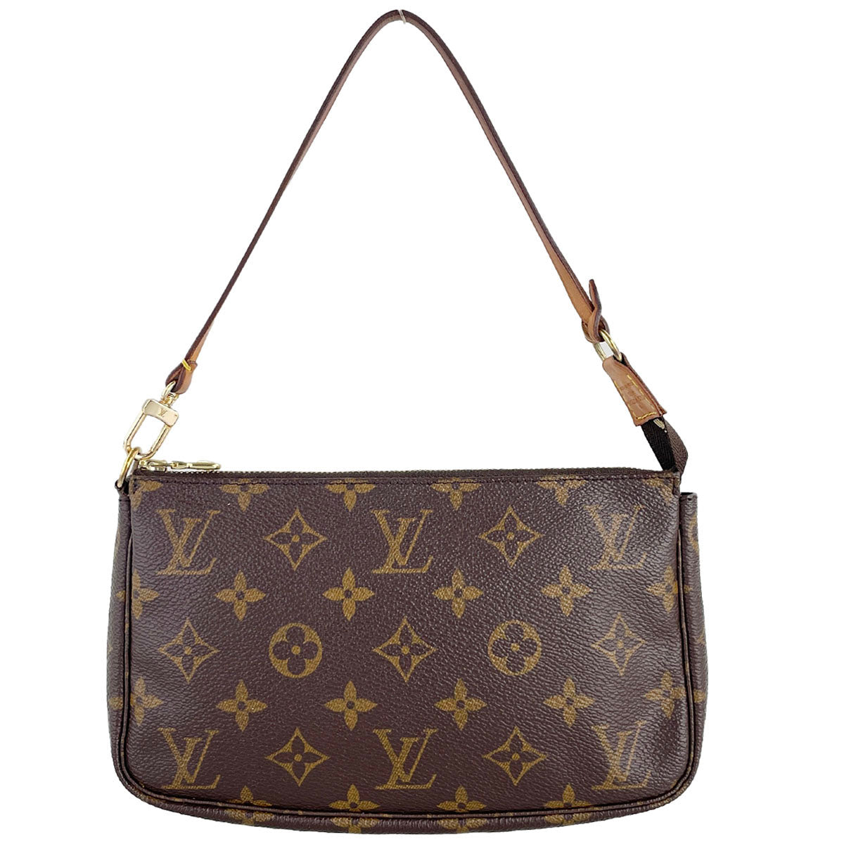 Louis Vuitton Monogram Pochette Accessoires Coated Canvas Brown Handbag 4855