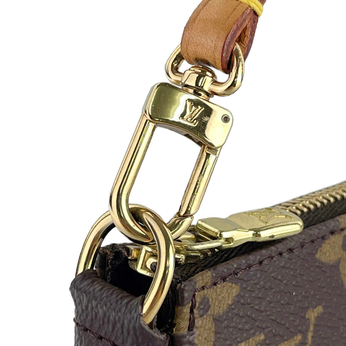 Louis Vuitton Monogram Pochette Accessoires Coated Canvas Brown Handbag 4920