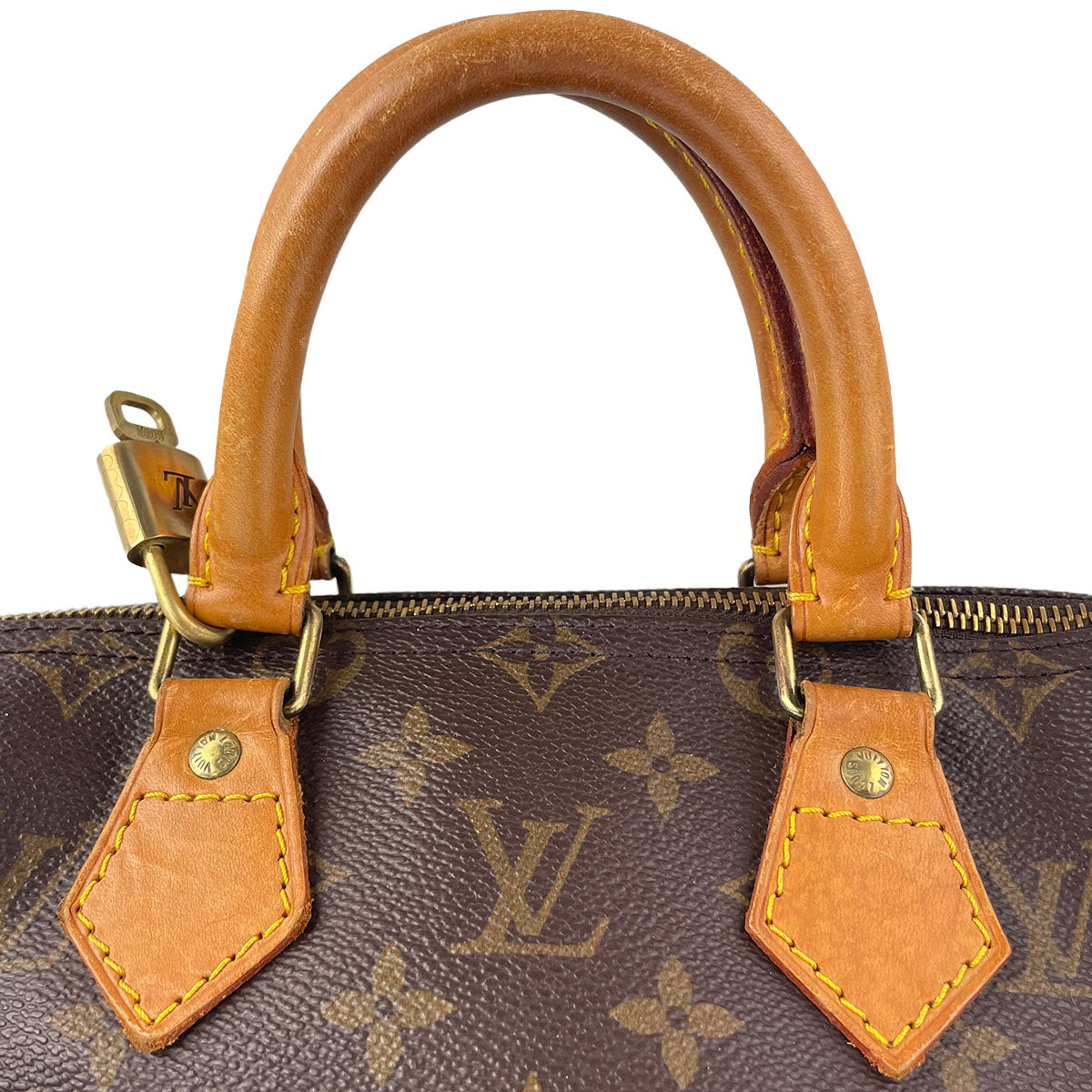 Louis Vuitton Monogram Speedy 25 Coated Canvas Fabric Brown Handbag 4842