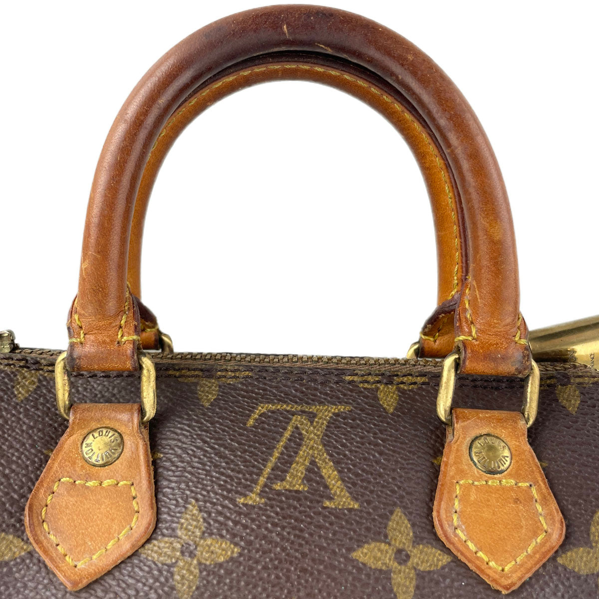 Louis Vuitton Monogram Mini speedy 2way Coated Canvas Fabric Brown Handbag 4877