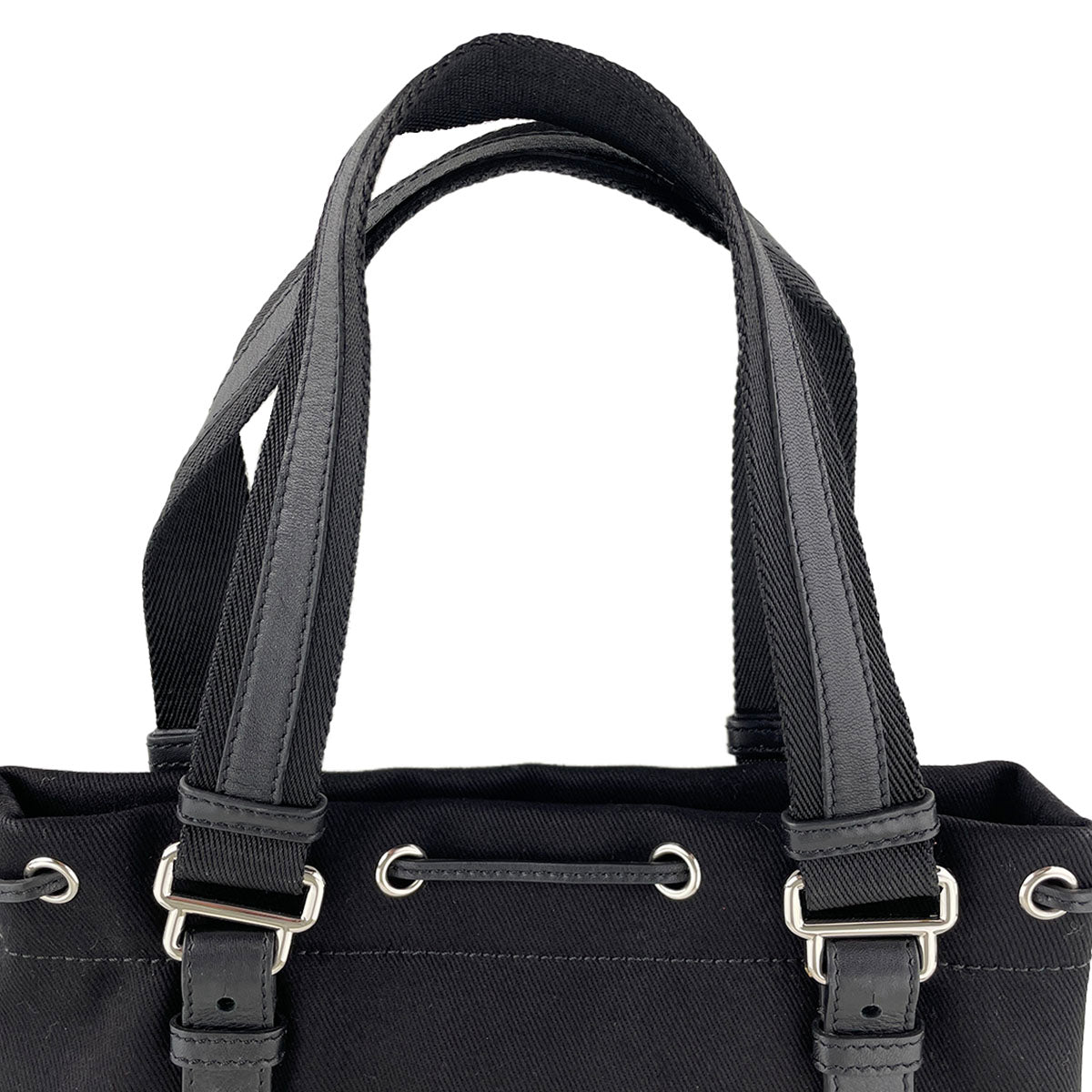 Saint Laurent Rive Gauche Kahala Canvas Fabric Black Handbag 4886