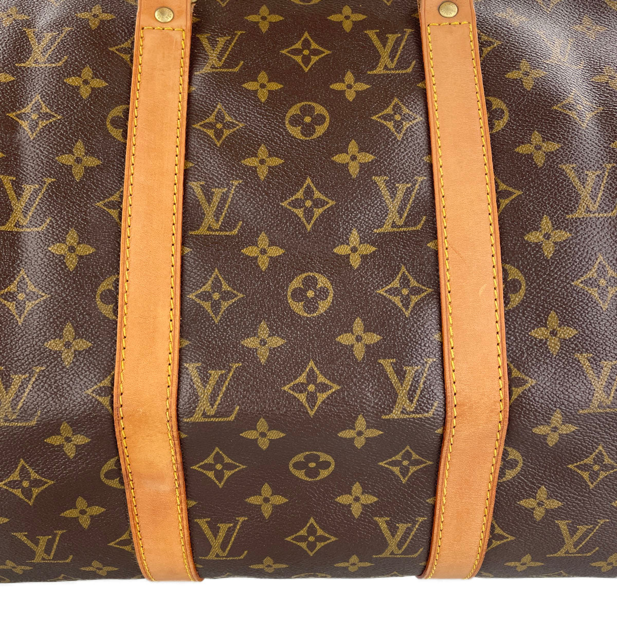 Louis Vuitton Monogram Keepall 50 Leather Fabric Brown Boston Bag 4662