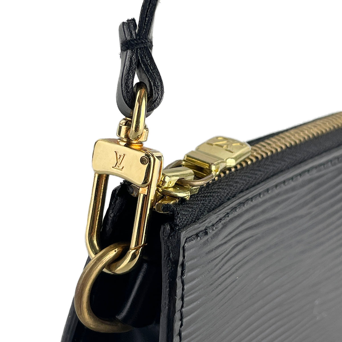 Louis Vuitton Epi Pochette Accessoires Leather Suede Black Handbag 4926