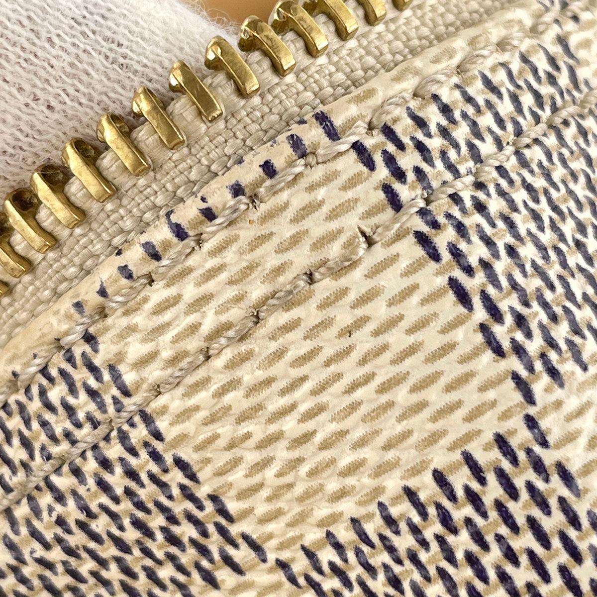 Louis Vuitton Damier Azur Speedy 25 Coated Canvas Fabric White Handbag 4939