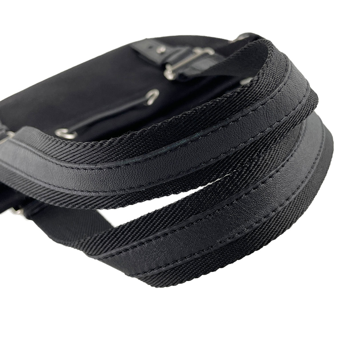 Saint Laurent Rive Gauche Kahala Canvas Fabric Black Handbag 4886