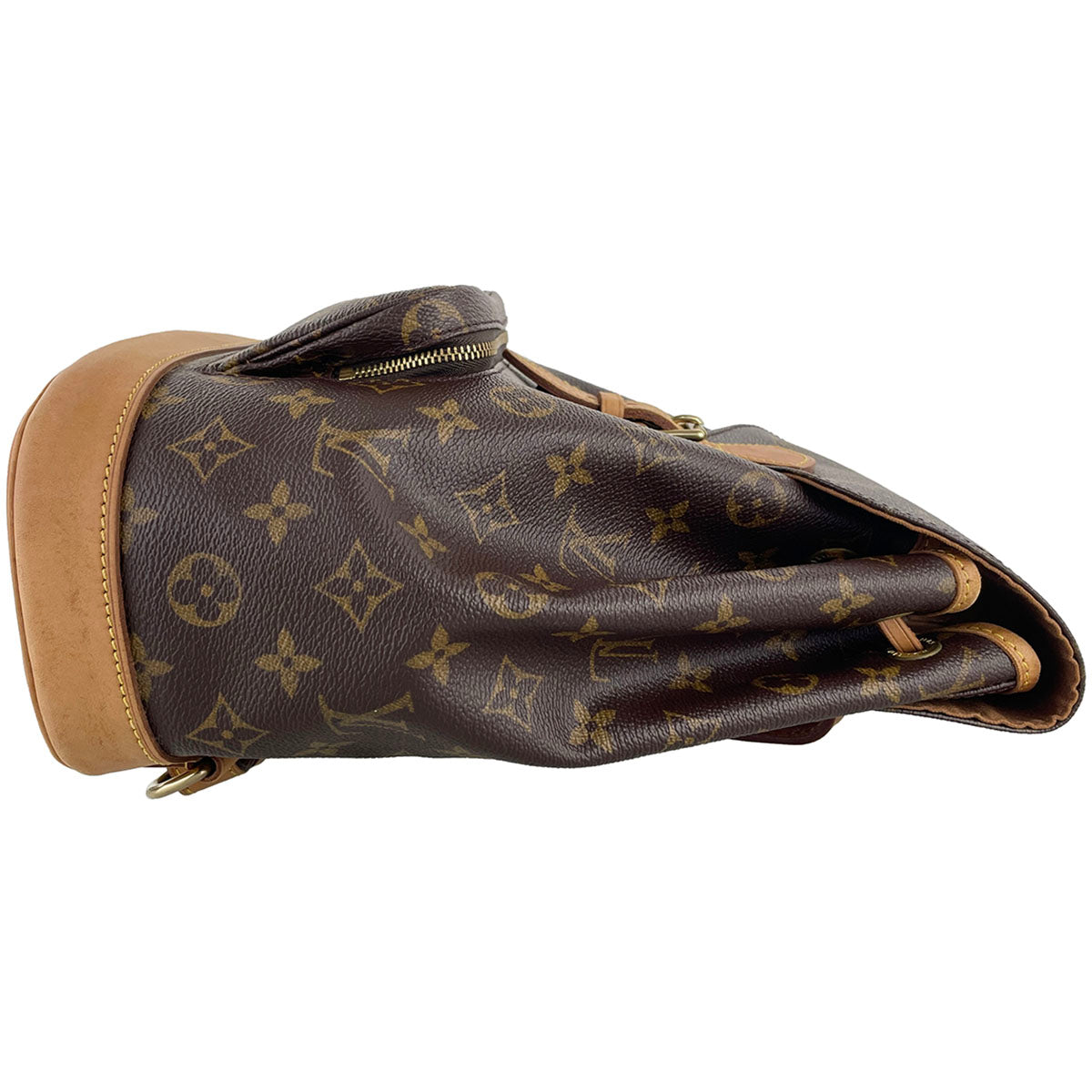 Louis Vuitton Monogram Montsouris MM Coated Canvas Brown Backpack Bag 4943