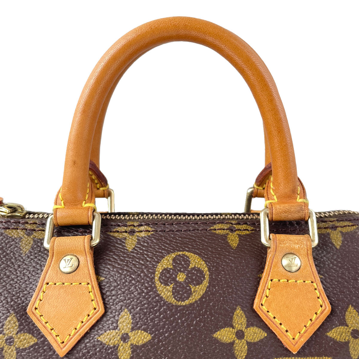 Louis Vuitton Monogram Mini speedy Coated Canvas Fabric Brown Handbag 4930