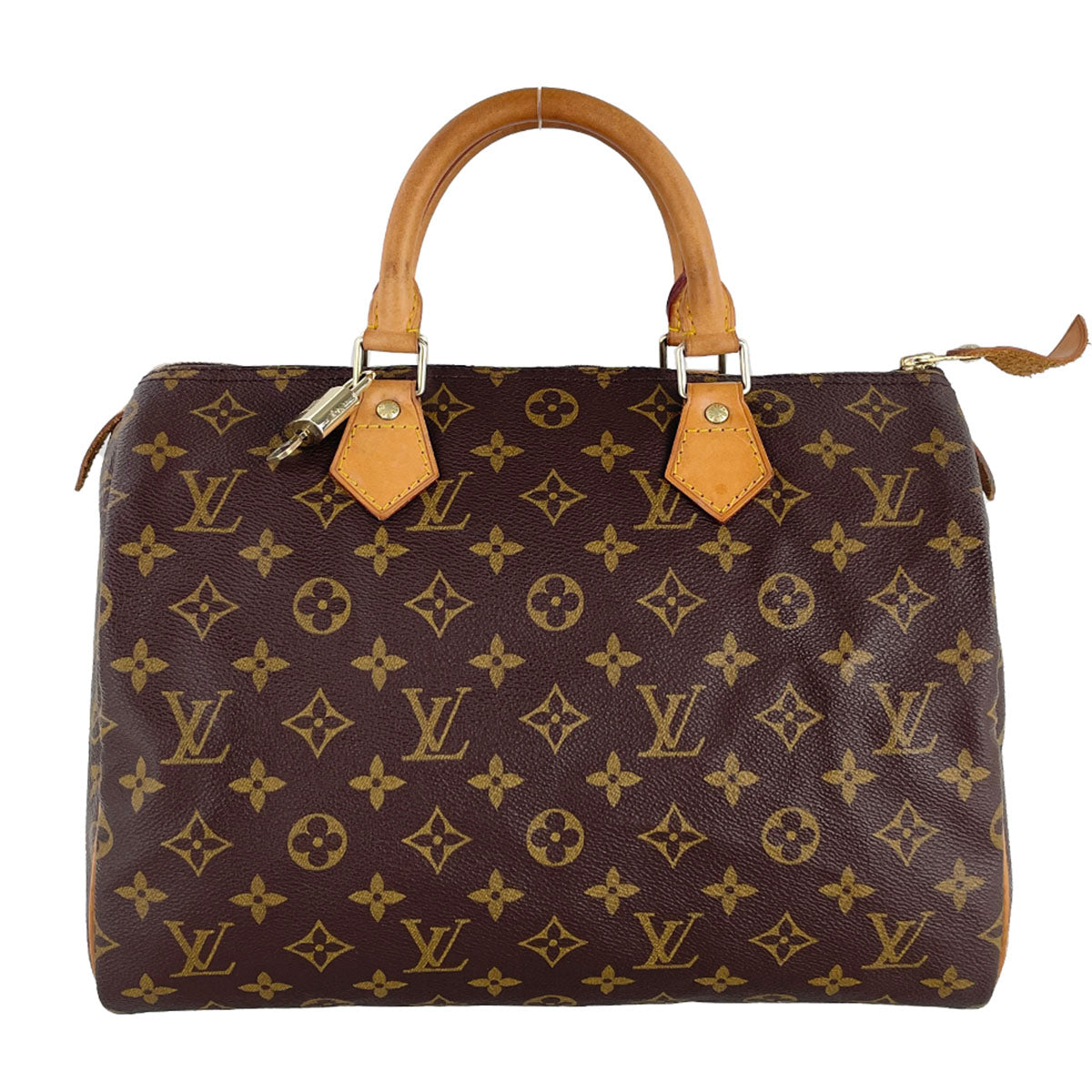 Louis Vuitton Monogram Speedy 30 Coated Canvas Fabric Brown Handbag 4931