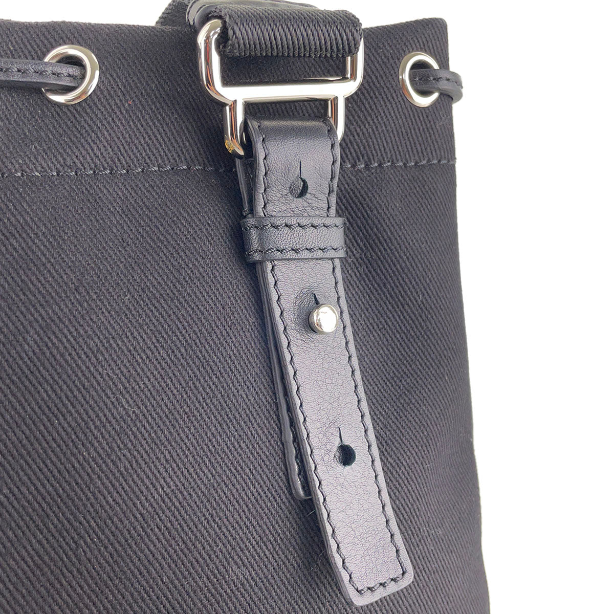Saint Laurent Rive Gauche Kahala Canvas Fabric Black Handbag 4886
