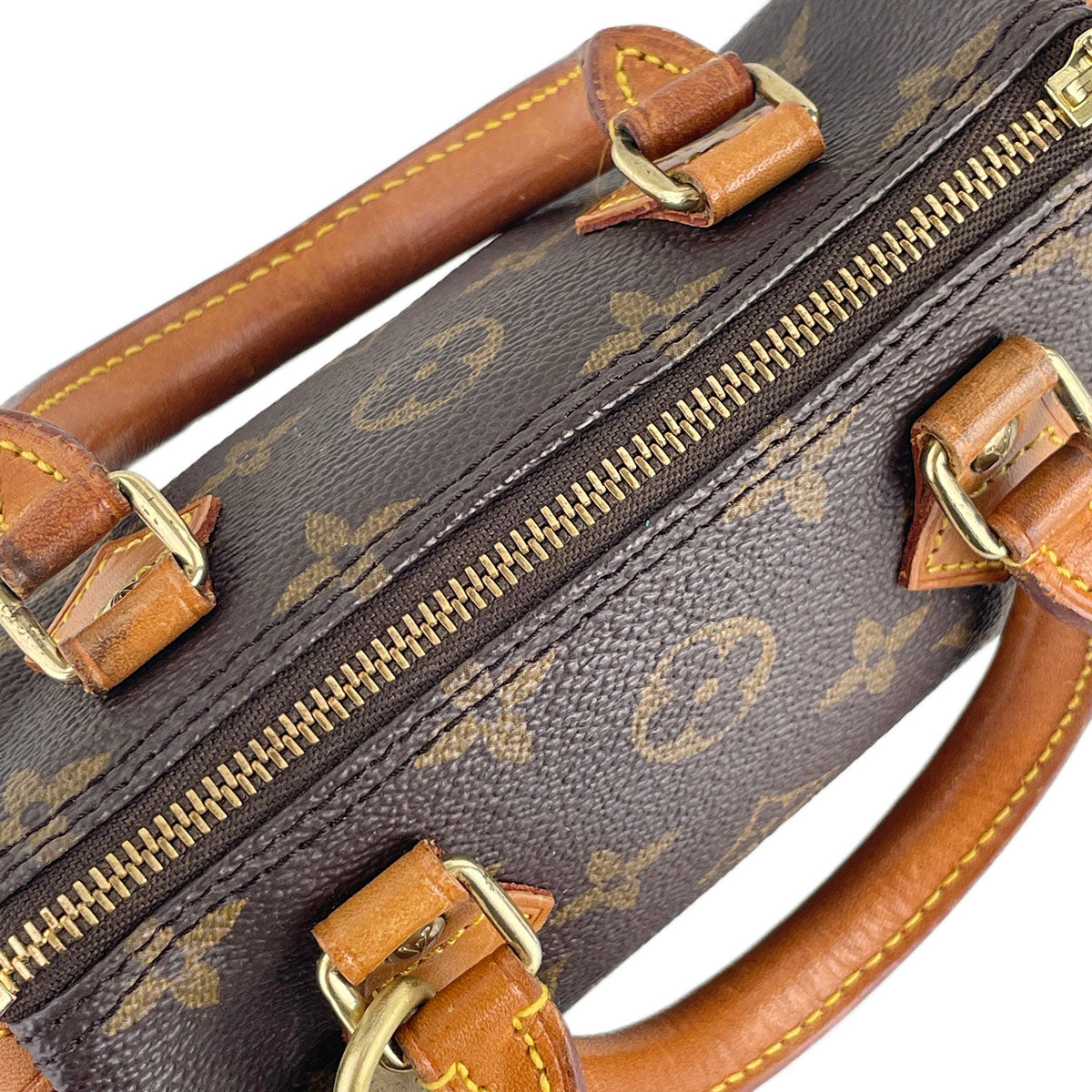 Louis Vuitton Monogram Mini speedy 2way Coated Canvas Fabric Brown Handbag 4884