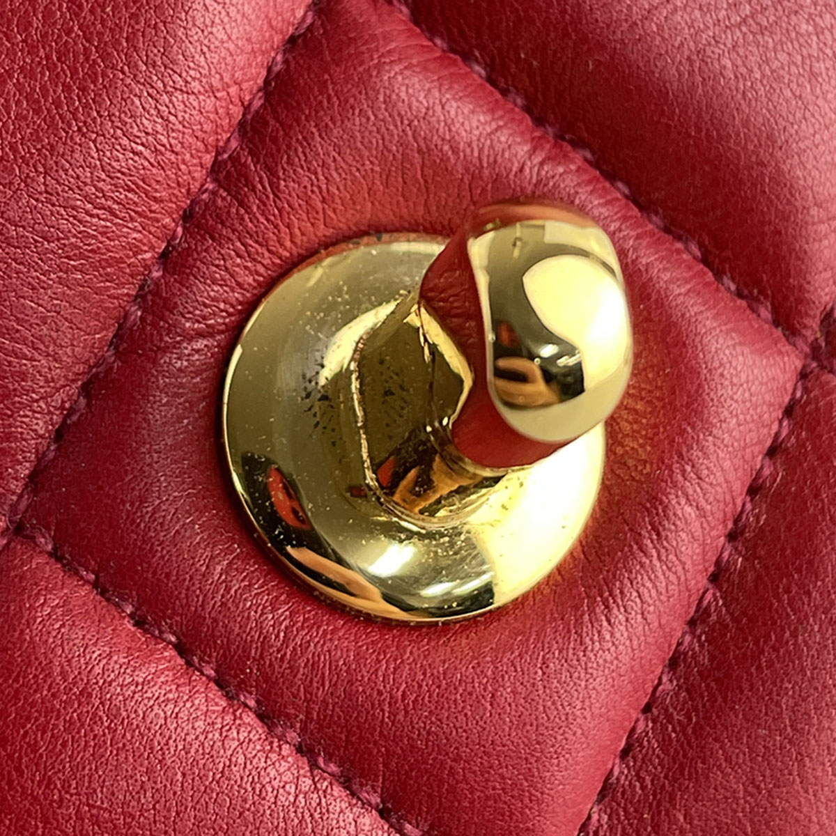 CHANEL Matelasse Lambskin Leather Red Waist bag 4856